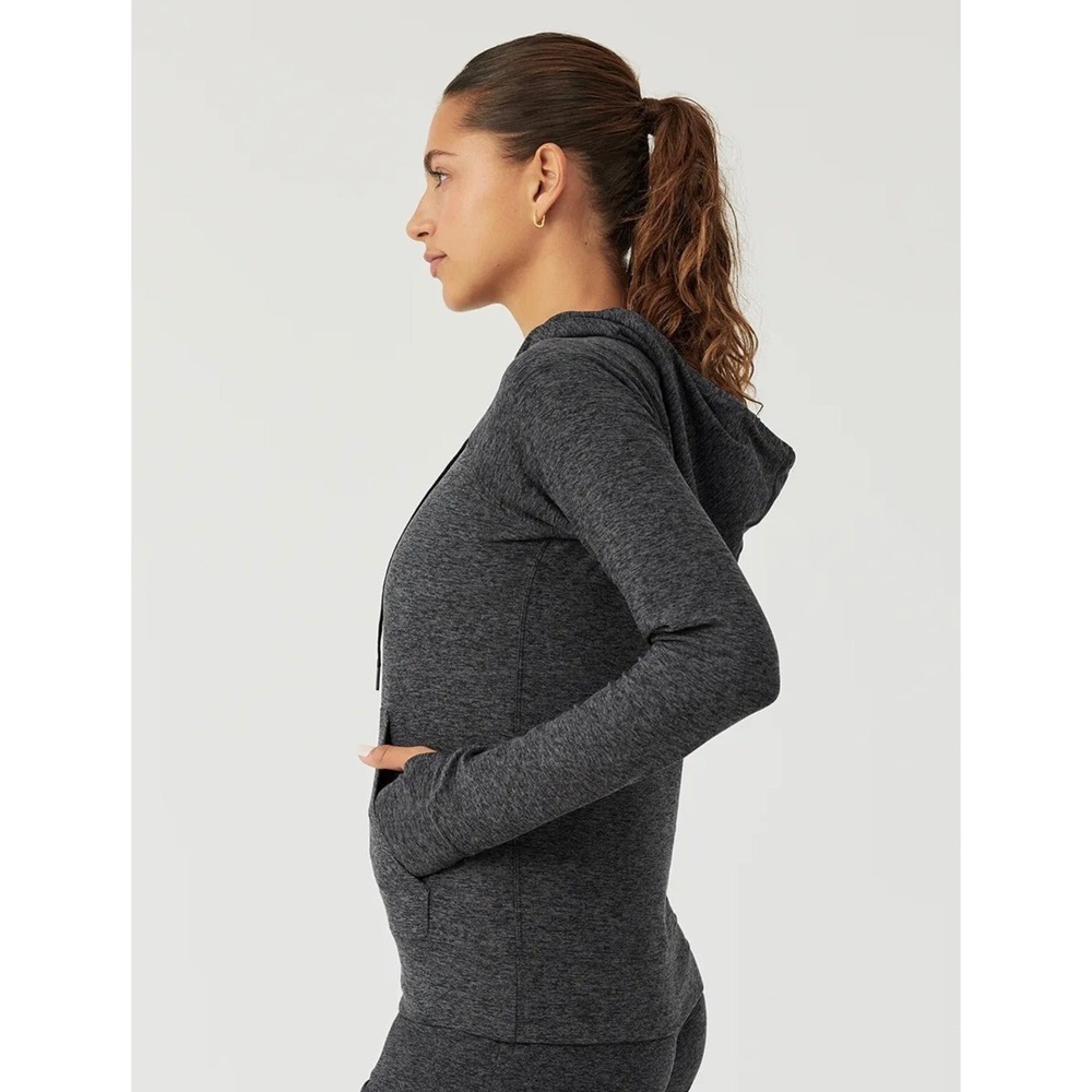 Outdoor Voices Athletic Hoodie Top Thumb‎ Hole Activewear Running Workout Gray - Picture 3 of 11